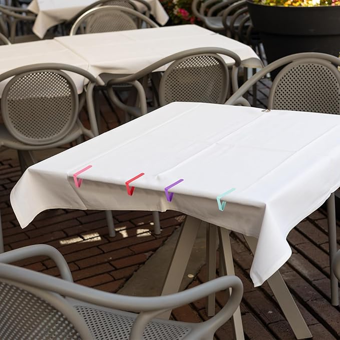 uxcell 8 Pack Tablecloth Clips, Stainless Steel Table Cloth Cover Clamps, 2.95" x 1.77" Windproof Holder Clips for Home Party Picnic Wedding Camping Dining Tables, Black