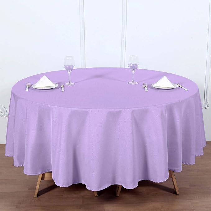 Efavormart Round Tablecloth, 90 Inch Stain & Wrinkle Resistant Washable Table Cloth, Decorative Polyester Fabric Table Cover for Banquet, Wedding, Dining- Lavender