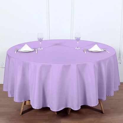 Efavormart Round Tablecloth, 90 Inch Stain & Wrinkle Resistant Washable Table Cloth, Decorative Polyester Fabric Table Cover for Banquet, Wedding, Dining- Lavender