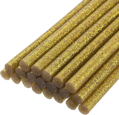 uxcell 20pcs Hot Glue Sticks for Glue Gun 7mm/0.27-inch x 8-inch Mini Hot Melt Adhesive Glue Stick Glitter Gold