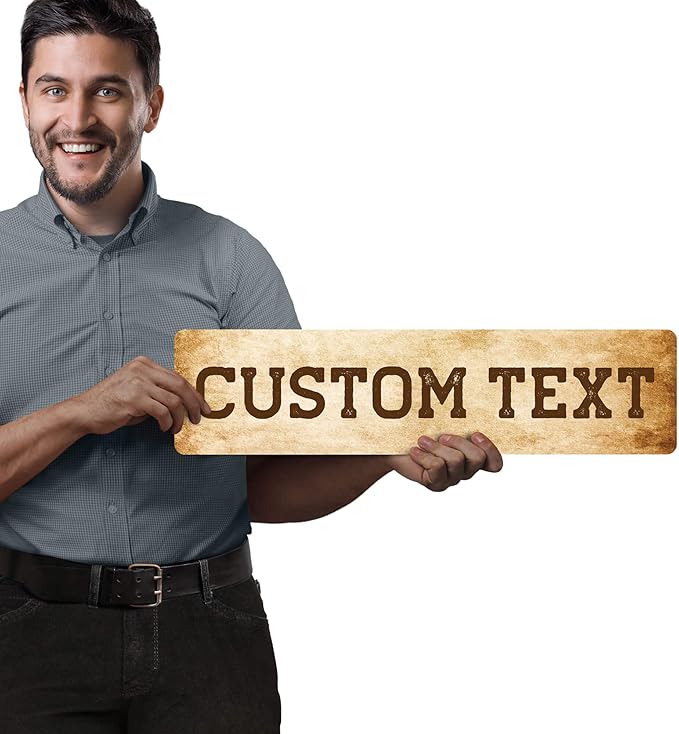 Custom Sign, Custom Street Sign, 11 Font Colors, 13 Font Styles, 4 Hole Options, 22 Sizes, 6x24 Inches, Rust Free DiBound, Fade Resistant, Made in USA by My Sign Center (Vintage)