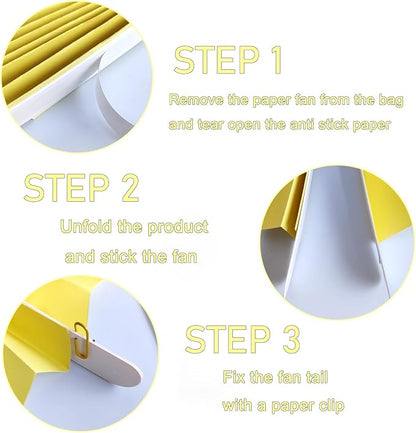 Yellow Hanging Paper Fans,Yellow Accessories Paper Decorations for Party,Color Party Decorations,Bee Themed Classroom Decor,12in Hanging Paper Fans 30 Color DIY Set （Light Yellow）