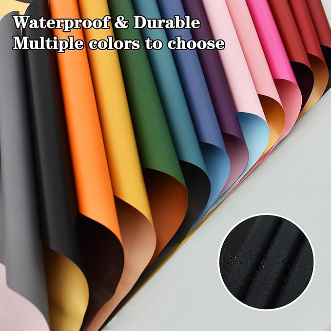 BEISHIDA 20Pcs Royal Blue and Sky Blue Double Sided Floral Wrapping Paper Matte Waterproof Flower Bouquet Wrapping Paper for Floral Wrap Florist Packing Birthday Valentine's Christmas Gift Wrapping