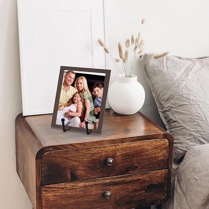 Decolore 4 Pack 4.5 Inch Black Display Stands Metal Plate Holder Display Stands for Picture, Decorative Plate, Book, Photo Easel, Artistic Work