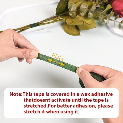 NESCCI Flower Tape,Floral Tape for Bouquets,12 Rolls of 1/2 "Wide Dark Green Flower Tape,Used for Wrapping Bouquet Stems and Flower Crafts,Wedding Bouquet (Dark Green, Size 264 Yards)