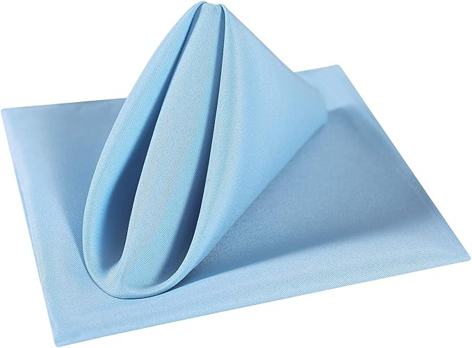 Cloth Napkins 17x17 inch Washable Polyester Dinner Napkins Soft Table Napkins for Wedding Party Dining Banquet(Blue Mist,50PCS)