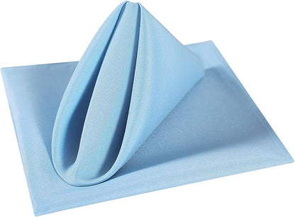 Cloth Napkins 17x17 inch Washable Polyester Dinner Napkins Soft Table Napkins for Wedding Party Dining Banquet(Blue Mist,50PCS)