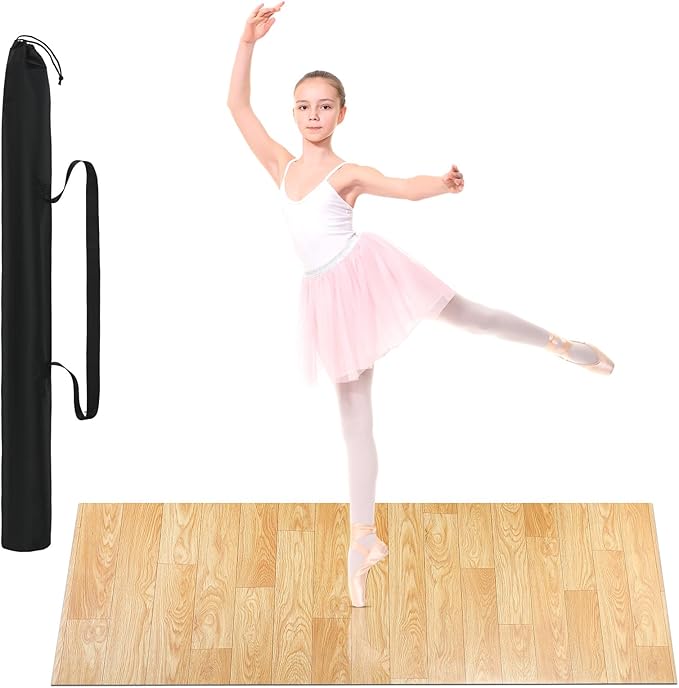 Portable Dance Floor Smooth Ballet Floor Vinyl Dance Mat for Home Stage Studios Kids Adults Practice Improve