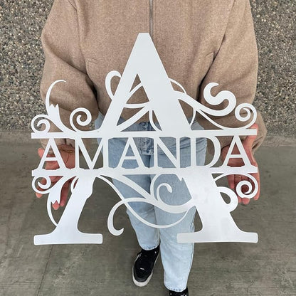 Personalized Metal Name Signs, Split Letter Monogram Wall Art Decor, Durable Steel Family Last Name Decor, Custom Signs Indoor or Outdoor, Personalized Wedding Gifts, Housewarming Gift
