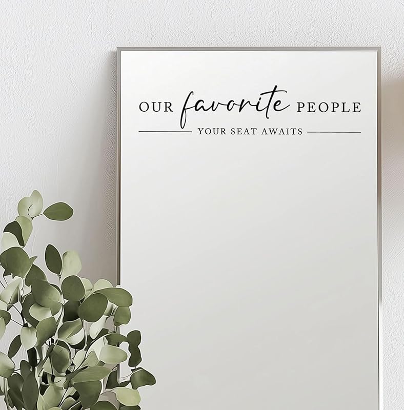 Our Favorite People Vinyl Decal, Find Your Seat Vinyl Decal, Wedding Sign Decal, Seating Chart Sticker, Our Favorite People Sticker, Wedding Removable Adhesive (Black, Wide 20")