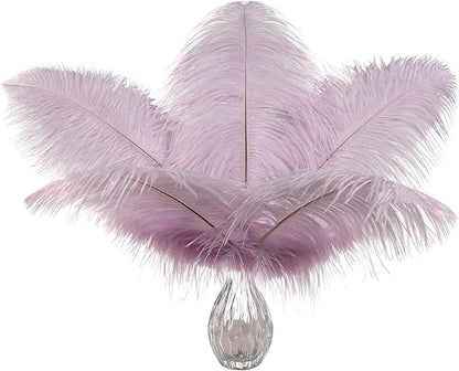 Ballinger Light Purple Ostrich Feathers - 24Pcs 10-12inch Lavender Feathers for Party Centerpieces,Flower Arrangement and Home Decor
