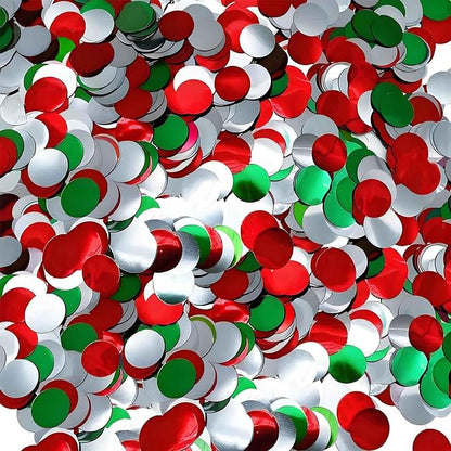 Red White and Green Round Foil Metallic Confetti for Fill Balloons, Wedding, Birthday, Christmas Party, Festival Decoration(8000PCS)