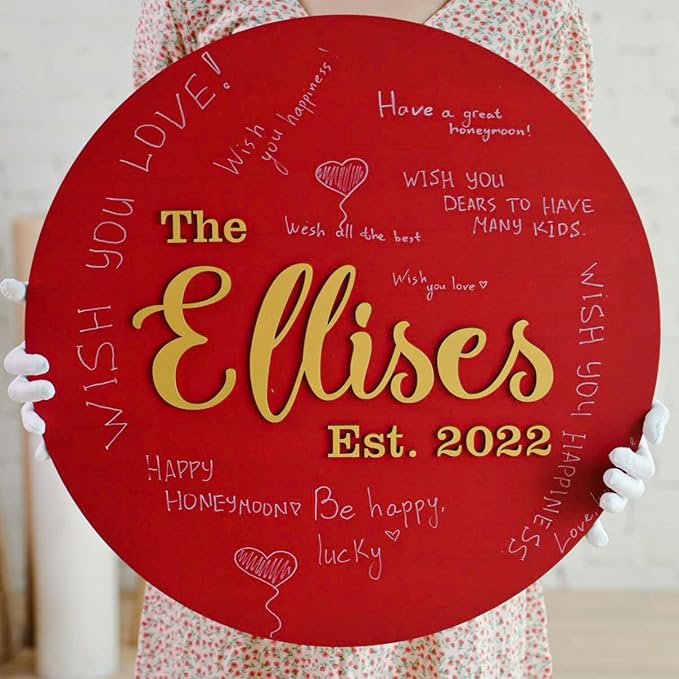 Wedding Guest Book Alternative, Medium - 16.1 inches (41 cm), Wooden Wish Book Circle, Unique Guest Book Sign, Wooden Guest Book, Wedding Autumn Decor, Wedding Wish Book, Wooden Rounded Guest Book