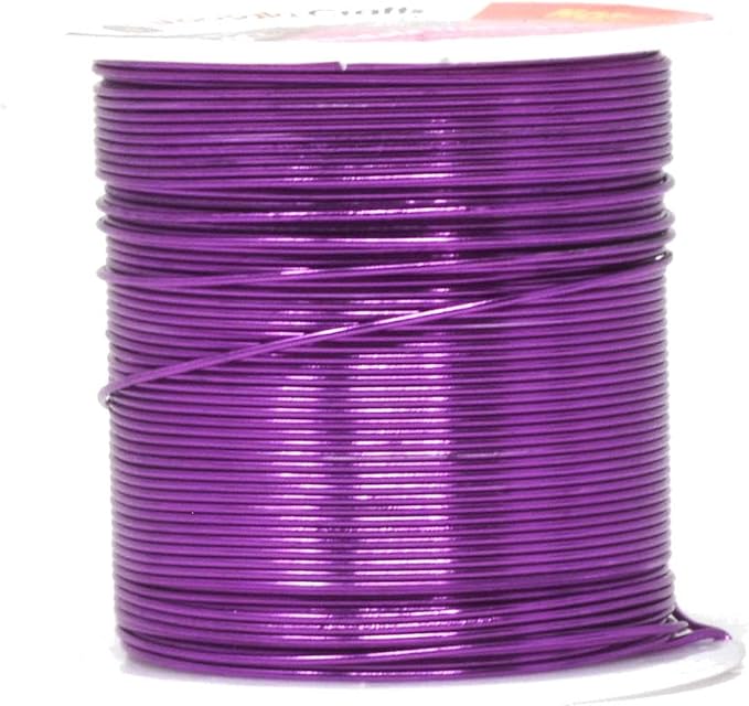 Mandala Crafts 20 Gauge Anodized Aluminum Craft Wire for Jewelry Making - 450 FT Colored Flexible Silver Black Gold Purple Red Kelly Green Wire - Bendable for Bonsai Armature Crafting Sculpting