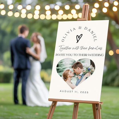 Custom Printable Wedding Welcome Sign for Bridal Party, Engagement, Personalized Welcome to our Weddings Poster with Photo, Canvas, Reception Plaque for Bride Groom, Celebration Decor
