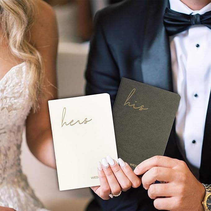 Wedding Vow Books His and Hers, Wedding Registry Gifts Ideas for Bride & Groom,Wedding Essentials