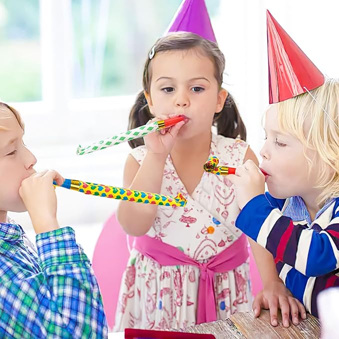 LovesTown 40PCS Party Blowers, Colorful Birthday Noisemakers Birthday Blow Horns Party Whistles New Years Party Noisemakers Party Blowouts