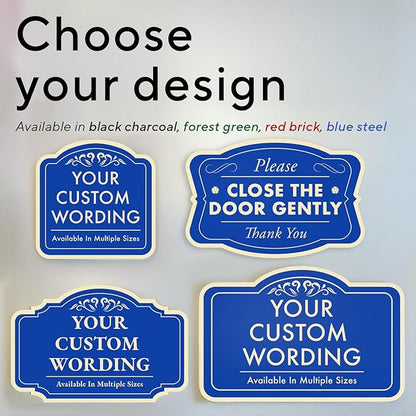 Stylish Blue Aluminum Metal Signs, 24x24, Personalized Driveway Sign Customization, USA Made