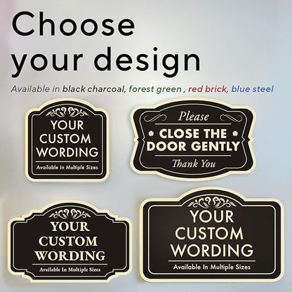 Personalized Custom Decorative Outdoor Metal Signs, Aluminum, Black Charcoal, 18x12 Inches, Waterproof, Made in USA