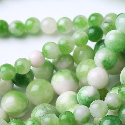 Green Persian Jade Stone Beads Gemstone Round Crystal Energy Jade Beads Stone Beads for Jewelry Making DIY Bracelet Necklace Jewelry Making 1 Strand 15.5inch 45PCS 8MM