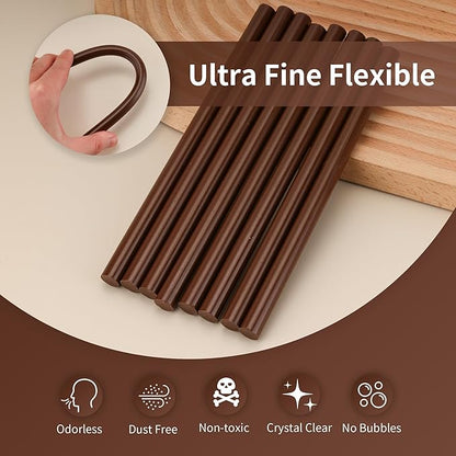 MATUFF Brown hot Glue Sticks Full Size 0.43” Dia x 8” Long, 20 pcs Hot melt Adhesive Glue Sticks, All-Purpose Colored Glue Gun Sticks for DIY Brown Crafting Arts and Home Decoration Repair Bonding