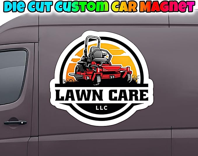 Die Cut Custom Car Magnet Sign | Personalized Logo for Your Car Van Truck | Advertise Your Business Vehicle Magnetic | Professionally Printed | Crafted in USA | Choose Your Text Logo