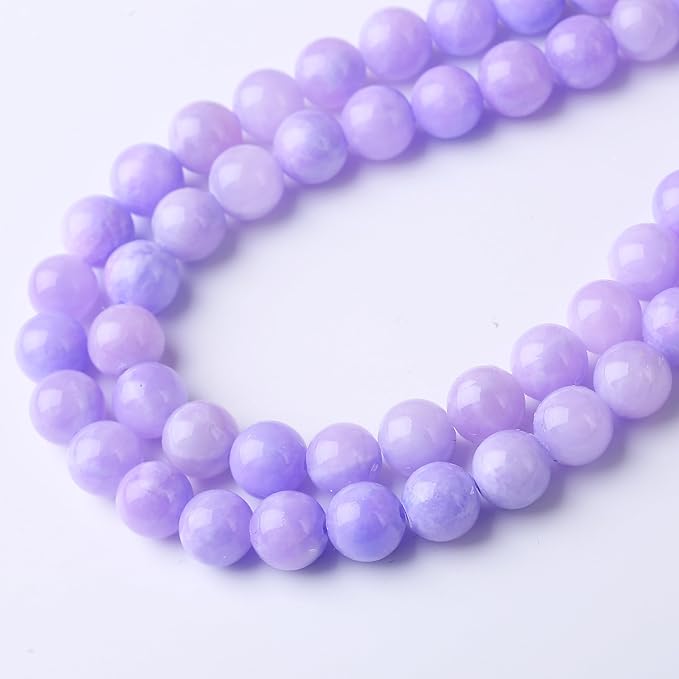 Purple Persian Jade Stone Beads Gemstone Round Crystal Energy Jade Beads Stone Beads for Jewelry Making DIY Bracelet Necklace Jewelry Making 1 Strand 15.5inch 4MM