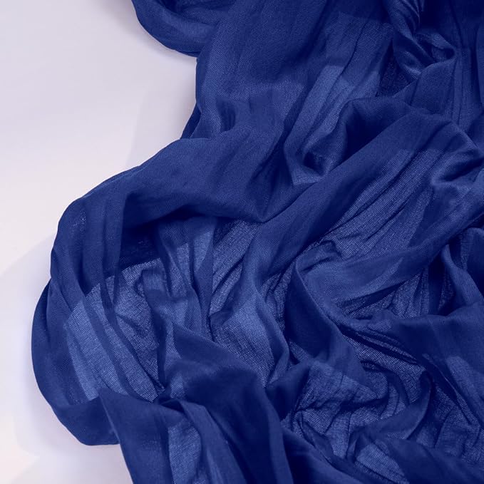 Royal Blue Cheesecloth Table Runner Blue 4 Pack Fall Table Runnerss Boho Gauze 120 Inches Fall Table Decorations for Thanksgiving Weddings Bridal Baby Shower Birthday Parties Decor