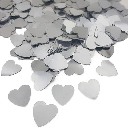 Heart Confetti Valentine's Day Silver Table Confetti Metallic Foil for Party Wedding Happy Birthday Baby Showe Bridal Shower Festival Theme Party Decorations Supplies(Silver)