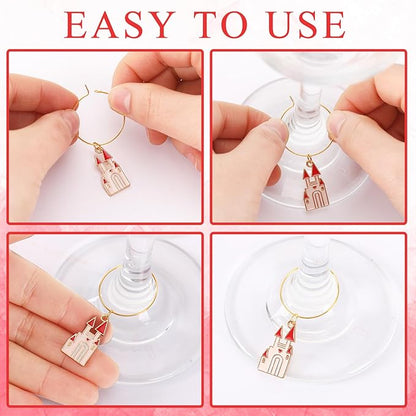 SANNIX 24pcs Wine Glass Charms - Funny Wine Glass Tags for Tasting Parties