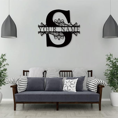 Personalized Metal Name Sign - Outdoor Name Sign - Last Name Signs - Custom Metal Monogram Sign - Metal Signs - Family Name Sign - Split Letter Metal Sign - Name Wall Decor - Monogram Gifts