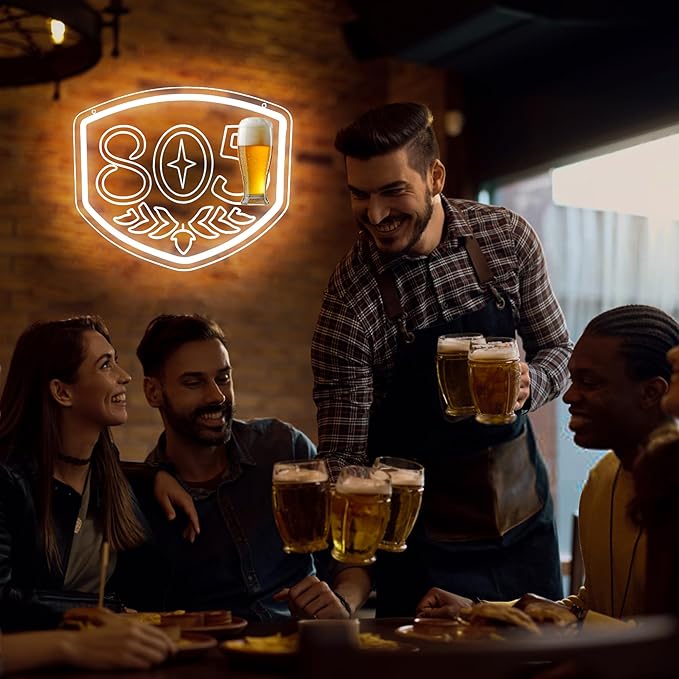 Beer Neon Sign for Wall Decor Beer Neon Lights Bar Led Sign for Man Cave Home Bar Shop Pub Bistro Game Room Party Hotel Decor Birthday Gift for Father or boy friend Size13.7 * 11in(JTD245)