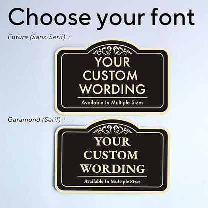 Personalized Custom Decorative Outdoor Metal Signs, Aluminum, Black Charcoal, 18x12 Inches, Waterproof, Made in USA