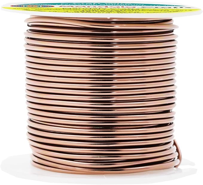 Mandala Crafts 14 Gauge Anodized Aluminum Craft Wire for Jewelry Making - 60 FT Colored Flexible Light Brown Wire - Bendable for Bonsai Armature Crafting Sculpting