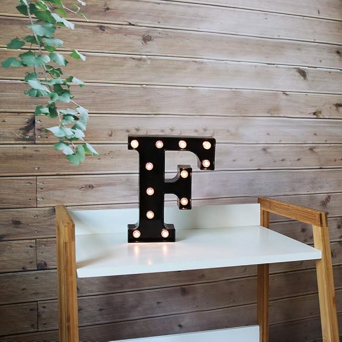 OYCBUZO Light Up Black Alphabet Marquee Letters Sign LED Marquee Number Lights Sign for Night Light Home Bar Christmas Lamp Birthday Party Wedding Decoration F