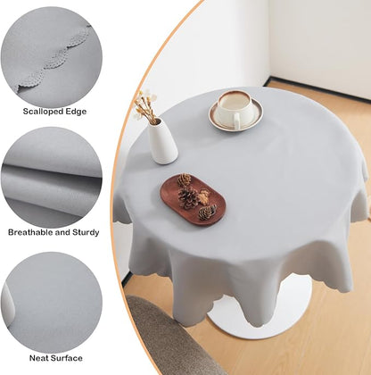 Small Square Grey Tablecloth 36 x 36 Inch Polyester Fabric Washable Table Cover Decorative Wrinkle Resistant Solid Color Table Cloth for Dining Party Wedding Camping