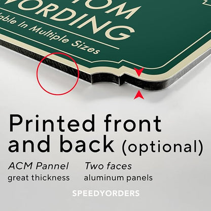 Custom Decorative Outdoor Metal Signs, Personalized Aluminum Signs, Customized Driveway Signs, Waterproof Signs Made In USA, Design 2 Forest Green 42x28 In