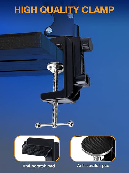 QuadCast Boom Arm, Mic Arm for Blue Yeti HyperX QuadCast SoloCast Fifine AM8 and Most Microphone, Mic Stand Desk with 3/8" to 5/8" Adapter by SUNMON