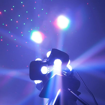 Moving Head DJ Light 16LEDs Rotating Beam Lights Stage Light DJ Lighting Led Pinspot Lights Uplighting Ligh-ts Sound Activated Dmx512 Light for DJ KTV Disco Party Wedding Concert Festival