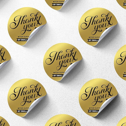Custom Business Logo Stickers, Personalised Logo Labels - Any Shape, Waterproof, Perfect for Branding & Packaging. Glossy Finish (Golden Lustre)