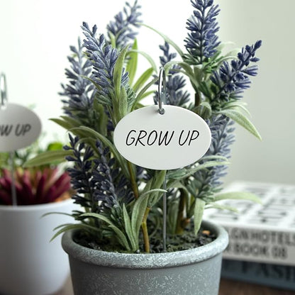 Temlum Plant Labels with Marker Pen, 25 Pcs Plant Garden Markers Garden Label Stakes Plant Sign Tags for Outdoor Plants, Flowers, Herbs, Seed (White)