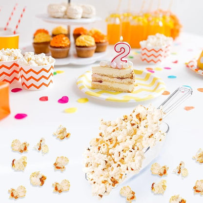 Ice Scoop Candy Buffet Containers Scoopers, Hmxpls Clear Plastic Scoop for Popcorn Cookie Candy Buckets, Podpocket Acrylic Large Scoops for Parties Wedding Bar Jars Freezer Dry Goods （6 Pack 7.5 In ）