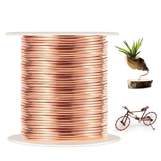 99.9% Soft Copper Wire, 18 Gauge/ 1 mm Diameter, 213 Feet / 65m, 1 Pound Spool Pure Copper Wire, Jewelry Making Wire Craft Wire
