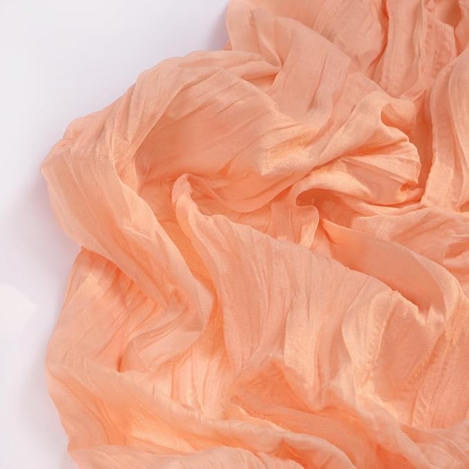 Peach Cheesecloth Table Runner 12 Pack Fall Table Runners Boho Gauze 120 Inches Cheese Cloth Fall Table Decorations for Sweet Little Peach Baby Shower Decor Wedding Bridal Thanksgiving Party