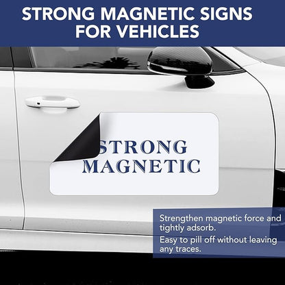 DIYMAG 2Pcs Blank Car Magnets, 24x12 Inch Cars Door Magnet Signs Rounded Corners Flexible Magnetic Bumper Sticker to Advertise Cover Logo Prevent Vehicle Scratches Dents