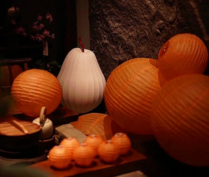 Orange Paper Lanterns Decorative 10pcs Party Hanging Decorations for Halloween Thanksgiving Birthday Baby Shower Graduation Fall Themed Decor Chinese Paper Lanterns DIY Activities