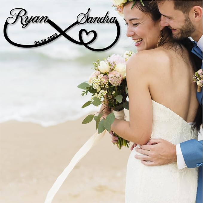 Personalized Custom Infinity Heart Sign, Metal Infinity Sign, Infinity Heart Wall Decor, Custom Name Signs, Romantic Home Decor For Anniversary Or As Valentines Day Decoration