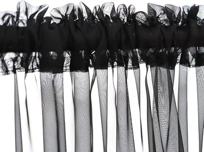 Window Black Sheer Curtains 84 Inches Long 2 Panels Sheer Curtain Basic Rod Pocket Panel for Bedroom Children Living Room Yard Kitchen (Black, 52" W x 84" L | 2 pcs)
