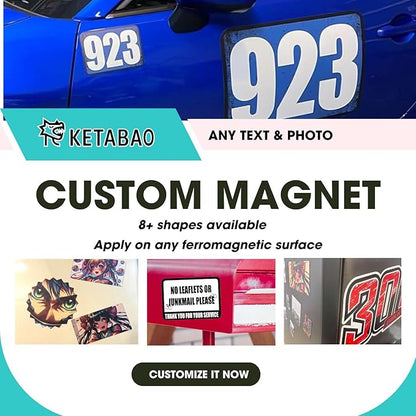 KETABAO – 9" Oval Photo Magnets for Refrigerators, Cars and Offices – Customizable Magnetic Decor