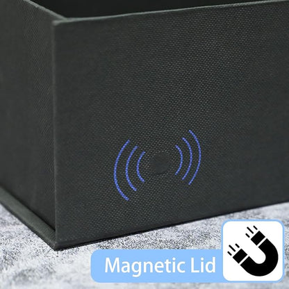 LIFELUM Extra Large Black Gifts Boxes Bulk Set of 5,13.5 x 10 x 4 inch Elegant Gift Boxes with Magnetic Lids, Card,Sticker,Ribbon, Shredded Paper Filler Groomsman Gifts